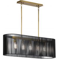 Quintiesse Linara lampa wisząca 5x60 W czarna-mosiądz QN-LINARA-ISLE-BK