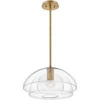 Quintiesse Lotus lampa wisząca 1x60 W stary mosiądz-przezroczysta QN-LOTUS-P-HBR