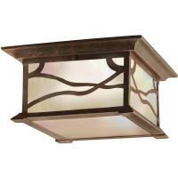 Quintiesse Morris lampa podsufitowa zewnętrzna 2x60 W postarzana miedź QN-MORRIS-F