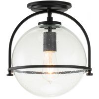 Quintiesse Somerset lampa podsufitowa 1x60 W czarna-przezroczysta QN-SOMERSET-F-C-BK
