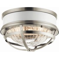 Quintiesse Tollis lampa podsufitowa 2x40 W biała-szczotkowany nikiel  QN-TOLLIS-F-BN