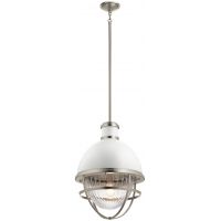 Quintiesse Tollis lampa wisząca 1x40 W biała-szczotkowany nikiel QN-TOLLIS-P-BN