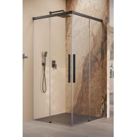 Radaway Idea 8 Black QL KDD kabina prysznicowa część lewa 90x90 cm kwadratowa czarny mat/szkło przezroczyste 10590090-54-01L