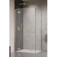 Radaway Essenza Brushed Gold KDJ drzwi prysznicowe 90 cm uchylne złoty szczotkowany/szkło przezroczyste 1385044-99-01L