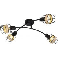 Rabalux Indiana lampa podsufitowa 4x25W czarny mat/naturalny 5282