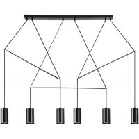 Rabalux Aslaug lampa wisząca 6x50W czarny mat 72018