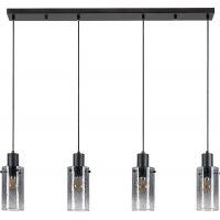 Rabalux Fumea lampa wisząca 4x60 W czarna-przydymiona 72039