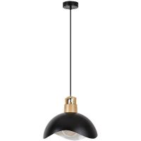 Rabalux Filina lampa wisząca 1x40 W biała-czarna-drewno 72228