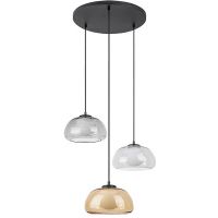 Rabalux Elowen lampa wisząca 3x5 W biała-czarna-przezroczysta-przydymiona-bursztynowa 72276