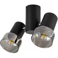 Rabalux Hatice lampa podsufitowa 2x15 W czarna-przydymiona 73053