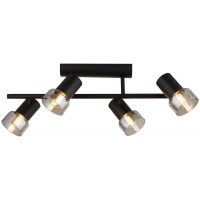 Rabalux Hatice lampa podsufitowa 4x15 W czarna-przydymiona 73054