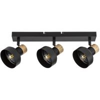 Rabalux Saskia lampa podsufitowa 3x15 W czarna-drewno 73057