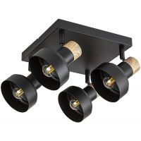 Rabalux Saskia lampa podsufitowa 4x15 W czarna-drewno 73058