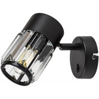 Rabalux Venaro kinkiet 1x15 W czarny-przezroczysty 73059