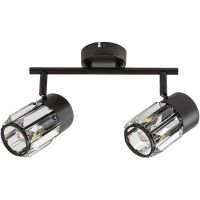 Rabalux Venaro lampa podsufitowa 2x15 W czarna-przezroczysta 73060