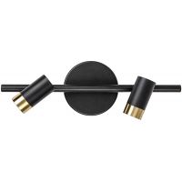 Rabalux Kadir kinkiet 2x6 W czarny-przezroczysty-złoty 75041