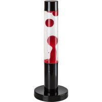 Rabalux Lavastic lampa stołowa 1x25 W czarna-przezroczysta-czerwona 76028