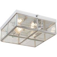 Searchlight Flush lampa podsufitowa 2x60W chrom/szkło przezroczyste 6769-26CC
