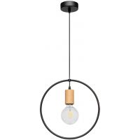 Spot-Light Carsten Wood lampa wisząca 1x60W czarny/dąb olejowany 1650174