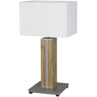 Spot-Light Magnus lampa stołowa 1x40W+1x16W LED szary/drewno/biały 84569187