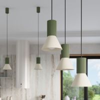 Sollux Lighting Estria lampa wisząca 3x10 W zielona/beżowa SL.1873