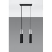 Sollux Lighting Borgio lampa wisząca 2x40W czarny/szary SL.0651