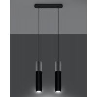 Sollux Lighting Borgio lampa wisząca 2x40W czarny/szary SL.0651