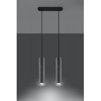 Sollux Lighting Luvo lampa wisząca 2x40W szary/czarny SL.0654