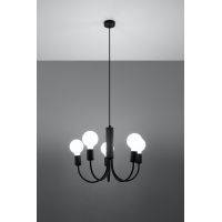Sollux Lighting Piccolo 5 lampa wisząca 5x60W czarna SL.0855
