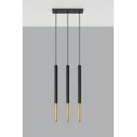 Sollux Lighting Mozaica lampa wisząca 3x40W czarna/złota SL.0892