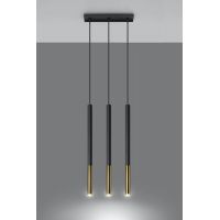 Sollux Lighting Mozaica lampa wisząca 3x40W czarna/złota SL.0892
