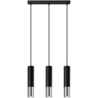 Sollux Lighting Loopez lampa wisząca 3x40W czarna/chrom SL.0942