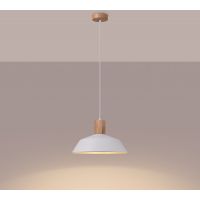 Sollux Lighting Fano lampa wisząca 1x15 W biała-drewno SL.1321