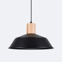 Sollux Lighting Fano lampa wisząca 1x15 W czarna-drewno SL.1322