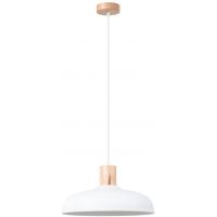 Sollux Lighting Indy lampa wisząca 1x15 W biała-drewno SL.1323