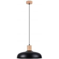Sollux Lighting Indy lampa wisząca 1x15 W czarna-drewno SL.1324