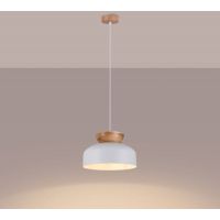 Sollux Lighting Marion lampa wisząca 1x15 W biała-drewno SL.1350