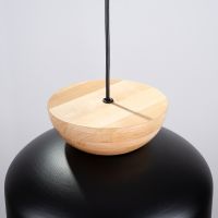 Sollux Lighting Marion lampa wisząca 1x15 W czarna-drewno SL.1351