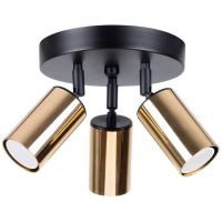 Sollux Lighting Winx lampa podsufitowa 3x10 W czarna-złota SL.1385