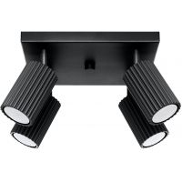 Sollux Lighting Karbon lampa podsufitowa 4x10 W czarna SL.1583