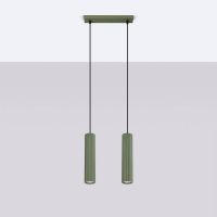 Sollux Lighting Karbon lampa wisząca 2x10 W zielona SL.1612