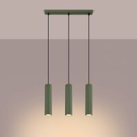 Sollux Lighting Karbon lampa wisząca 3x10 W zielona SL.1613