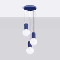 Sollux Lighting Halo lampa wisząca 3x8 W biała-ultramaryna SL.1740