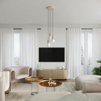 Sollux Lighting Halo lampa wisząca 3x8 W biała/taupe SL.1745