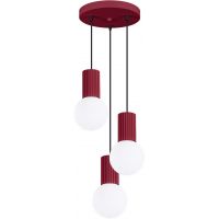 Sollux Lighting Halo lampa wisząca 3x8 W biała-burgund SL.1750