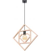 Sollux Lighting Caro lampa wisząca 1x15 W czarna-naturalne drewno SL.1757