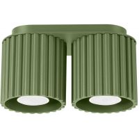 Sollux Lighting Aura lampa podsufitowa 2x10 W zielona oliwkowa SL.1795