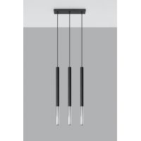 Sollux Lighting Mozaica lampa wisząca 3x40W czarna/chrom SL.0886