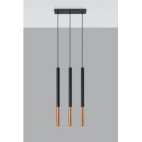Sollux Lighting Mozaica lampa wisząca 3x40W czarna/miedź SL.0889