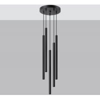 Sollux Lighting Pastelo lampa wisząca 5x8W czarny SL.1176